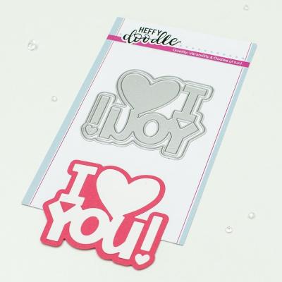 Heffy Doodle Cutting Dies - I Heart You Jumbo Sentiment