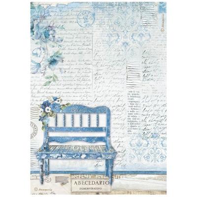 Stamperia Blue Land Reispapier - Bench