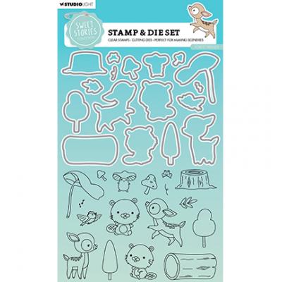 StudioLight Sweet Stories Stamp & Die Set - Forest Friends