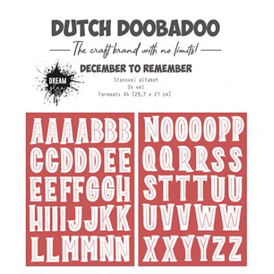 Dutch DooBaDoo Stencil - December to Remember - Alphabet