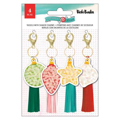American Crafts Peppermint Kisses - Tassels with Shaker