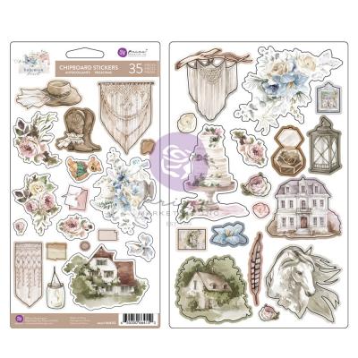 Prima Marketing Bohemian Heart - Chipboard Stickers