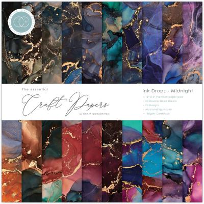 Craft Consortium Paper Pad - Ink Drops Midnight