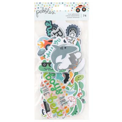 American Crafts Pebbles Cool Boy - Ephemera Icons Silver Foil