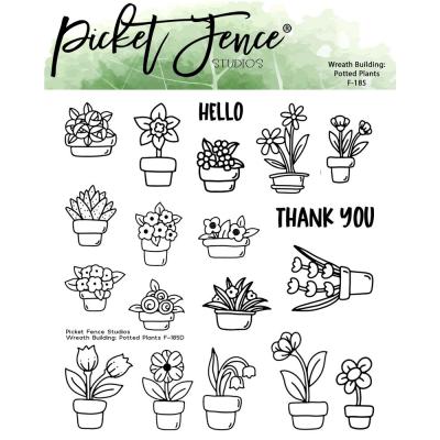 Picket Fence Studios Stempel - Wreath Building: Potted Plants