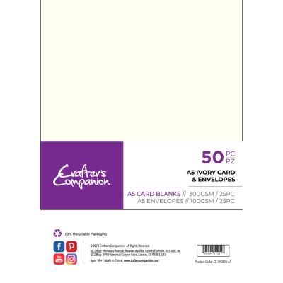 Crafter's Companion Card & Envelopes Ivory