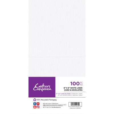 Crafter's Companion Card & Envelopes - White Linen