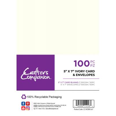 Crafter's Companion Card & Envelopes - Ivory
