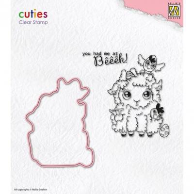 Nellie Snellen Cuties Clear Stamps & Die Sheep