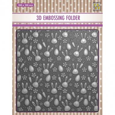 Nellie Snellen 3D Embossing Folder - Bunny's Carrots