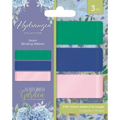 Crafter's Companion Nature's Garden Hydrangea - Seam Binding Ribbon