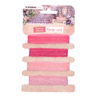 StudioLight Jenine's Mindful Art Victorian Dreams - Organza Ribbon & Hemp Cord - Pinks