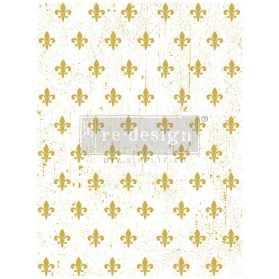 Prima Marketing Re-Design Gold Foil Decor Transfers - Fleur De Lis
