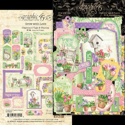 Graphic 45 Grow with Love - Chipboard Tags & Frames