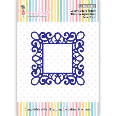 Dress My Craft Cutting Die - Lacey Square Frame