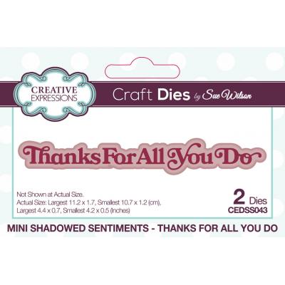 Creative Expressions Sue Wilson Craft Die - Thanks For All You Do