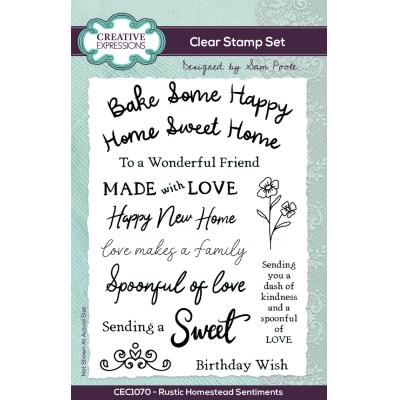 Creative Expressions Sam Poole Stempel - Rustic Homestead Sentiments