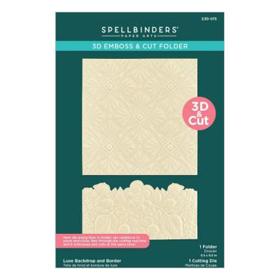 Spellbinders Embossing Folder - Luxe Backdrop and Border