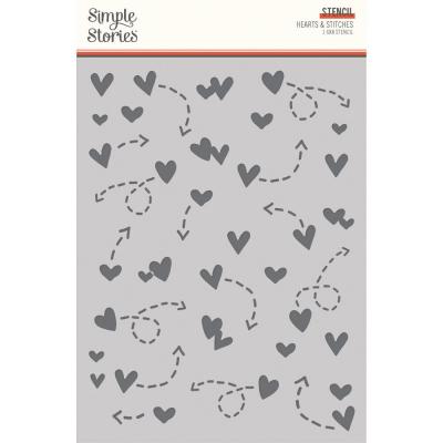 Simple Stories Pack Your Bags - Hearts & Stitches Stencil