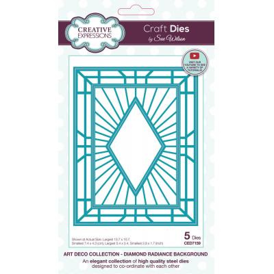 Creative Expressions Sue Wilson Craft Die - Art Deco Diamond Radiance Background