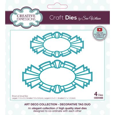 Creative Expressions Sue Wilson Craft Die - Art Deco Decorative Tag Duo