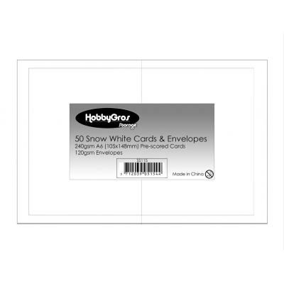 HobbyGros Storage A6 Cards & Envelopes - Snow White