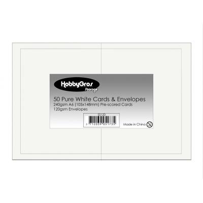 HobbyGros Storage A6 Cards & Envelopes - Pure White