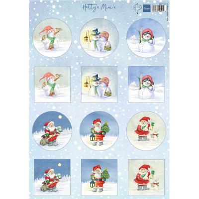Marianne Design Decoupage Sheet A4 - Hetty's Minis Snowmen & Santa