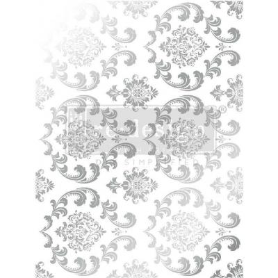 Prima Marketing Re-Design Silver Foil Decor Transfers - Silver House of Damask