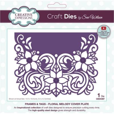 Creative Expressions Sue Wilson Frames & Tags Craft Dies - Floral Melody Cover Plate