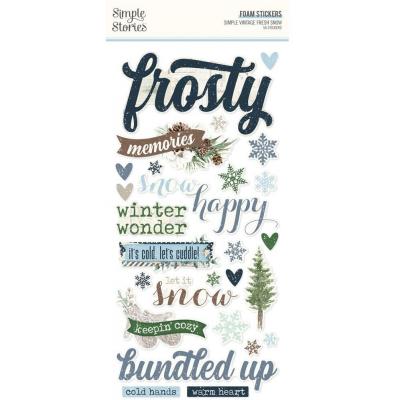 Simple Stories Simple Vintage Fresh Snow - Foam Stickers