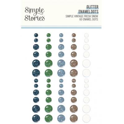 Simple Stories Simple Vintage Fresh Snow - Glitter Enamel Dots