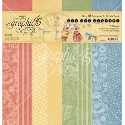 Graphic 45 Hip Hip Hooray - Patterns & Solids Pack