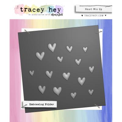 Tracey Hey Embossingfolder & Stencil Set - Heart Mix Up