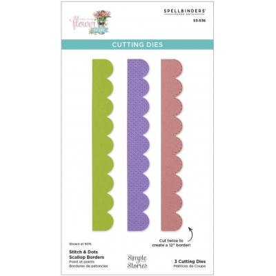 Spellbinders Etched Dies - Stitch & Dots Scallop Borders