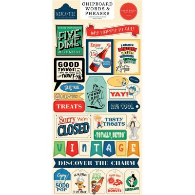 Carta Bella Mercantile - Chipboard Words & Phrases