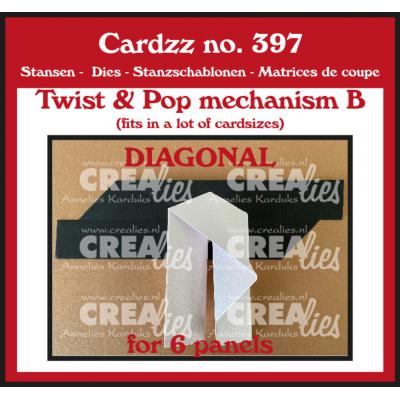 Crealies Cutting Dies - Twist & Pop B Diagonal For 6 Panels