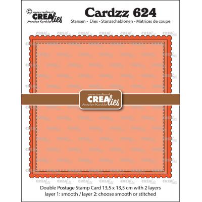 Crealies Cutting Dies - Double Postage Stamp Card Square