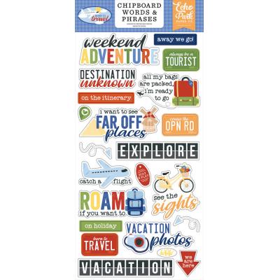 Echo Park Born to Travel - Chipboard Word & Phrases