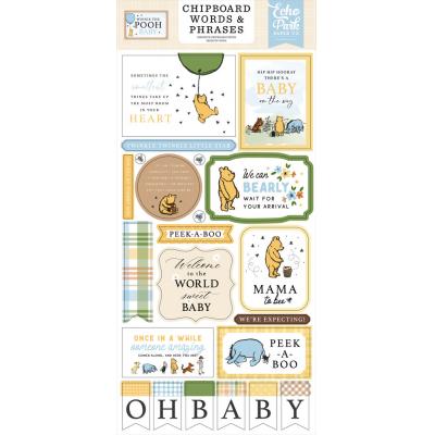 Echo Park Winnie the Pooh Baby - Chipboard Word & Phrases