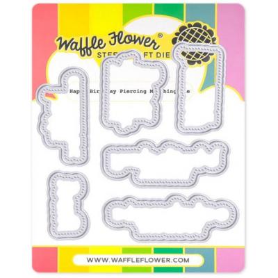 Waffle Flower Matching Die - Happy Birthday Piercing