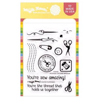Waffle Flower Stempel - Postage Collage Sew Fun