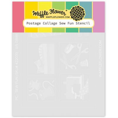 Waffle Flower Stencil - Postage Collage Sew Fun