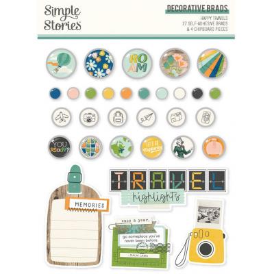 Simple Stories Happy Travels - Decorative Brads