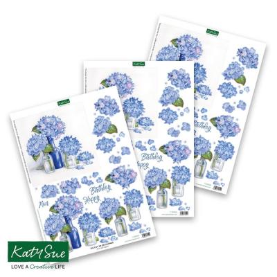 Katy Sue Designs 3D Die-Cuts - Blue Hydrangeas