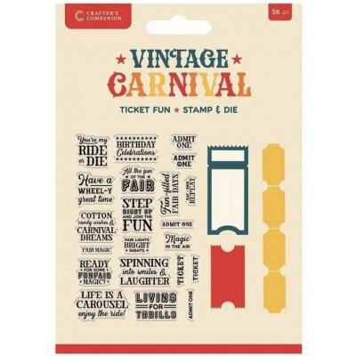 Crafter's Companion Vintage Carnival Stempel - Ticket Fun