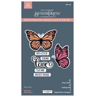 Spellbinders Paper Arts Press Plate - Butterfly Silhouettes Registration