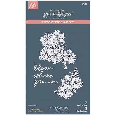 Spellbinders Paper Arts Press Plate & Die Set - Cherry Blossoms