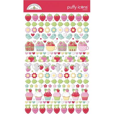 Doodlebug Design Berry Sweet - Puffy Icons Stickers