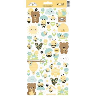 Doodlebug Design Bee Happy - Icons Stickers